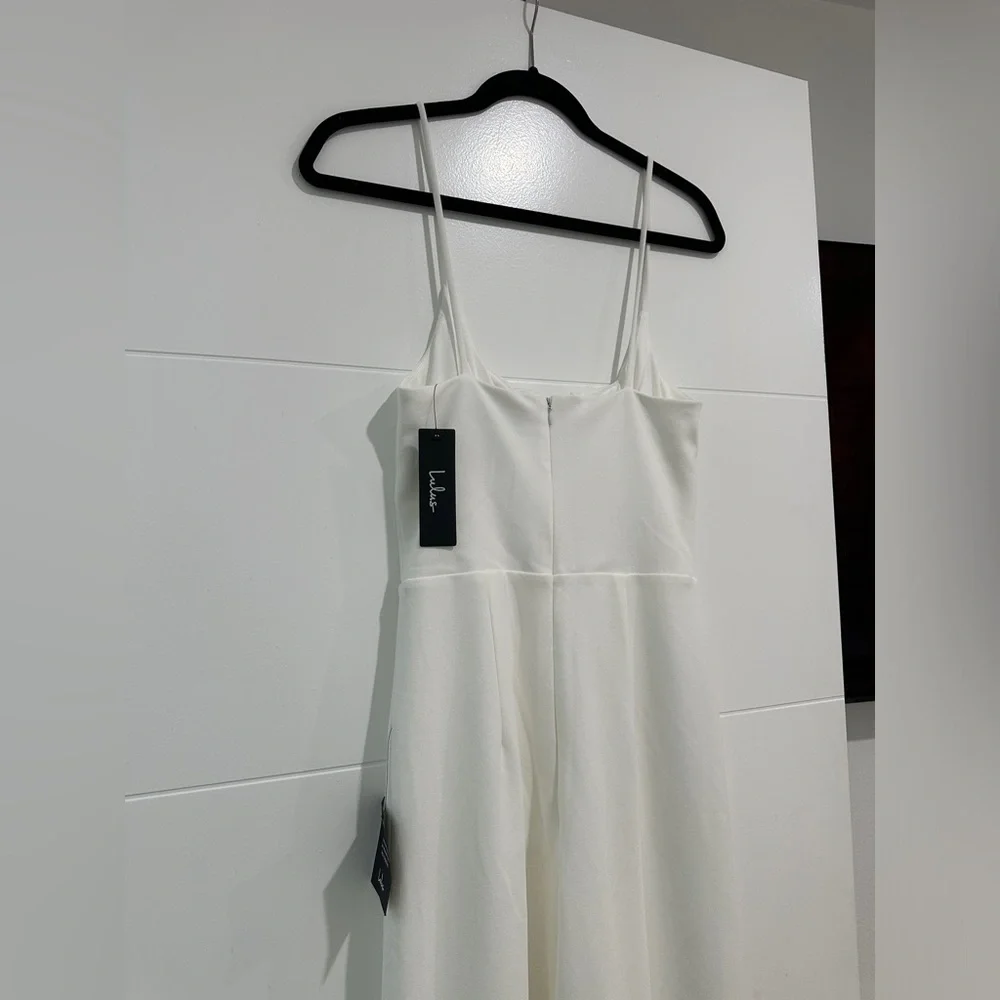 Lulus Cheers to Chic Ivory Bridal Wide-Leg Jumpsuit | NWT Size S - Picture 15 of 17